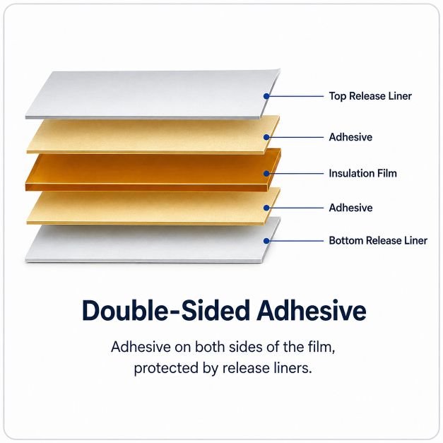 double sided adhesive insulation film construction