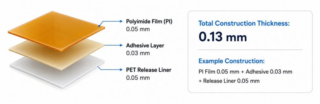 polyimide film adhesive release liner construction