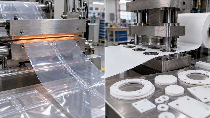 FEP vs PTFE Film: Key Differences in Processing and Performance 4 5.fep film heat sealing vs ptfe die cutting